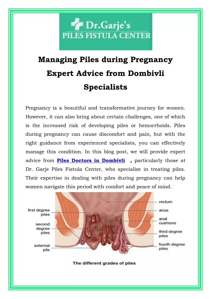 managing piles during pregnancy