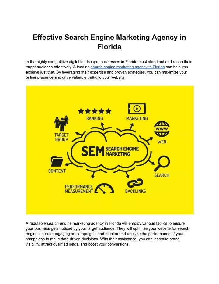 effective search engine marketing agency