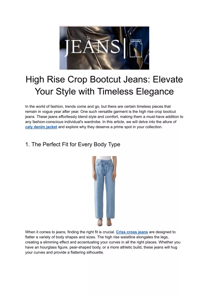 high rise crop bootcut jeans elevate your style