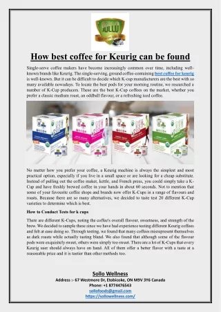 How best coffee for Keurig can be found