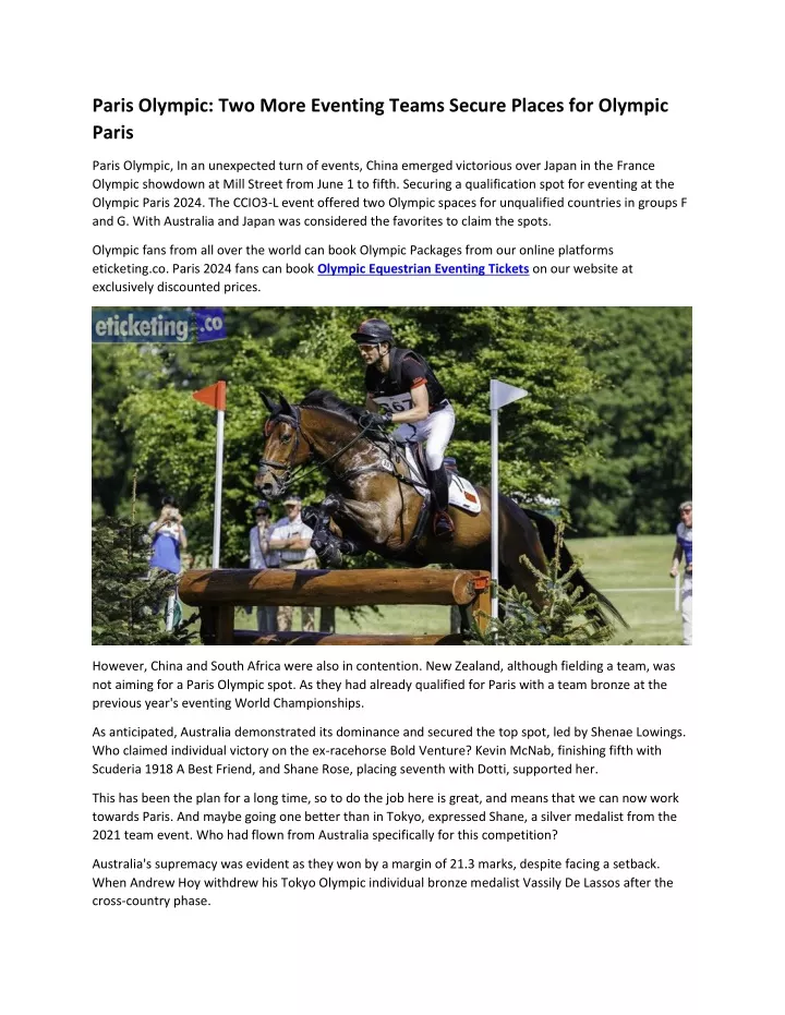 paris olympic two more eventing teams secure