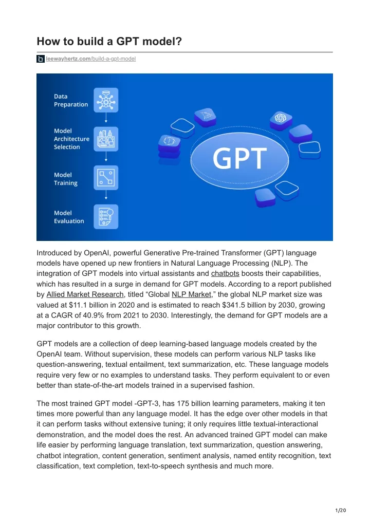 how to build a gpt model
