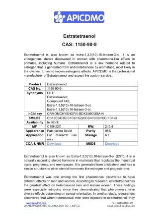 Estratetraenol(1150-90-9) Supplier-APICDMO