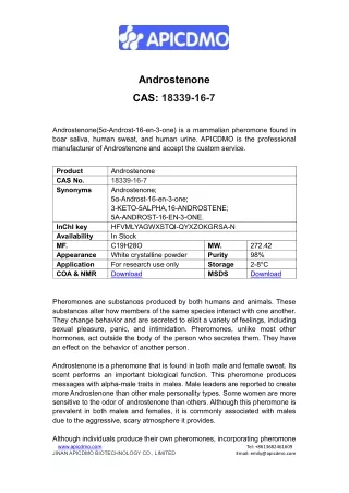 Professional Androstenone(18339-16-7) Supplier-APICDMO