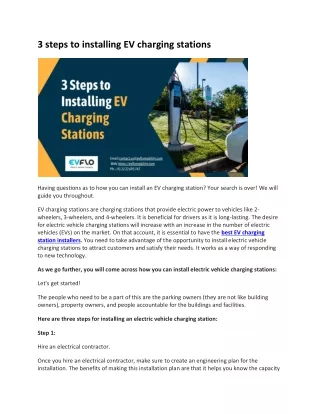 3 steps to installing EV charging stations