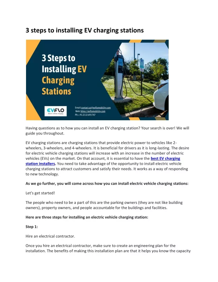 3 steps to installing ev charging stations