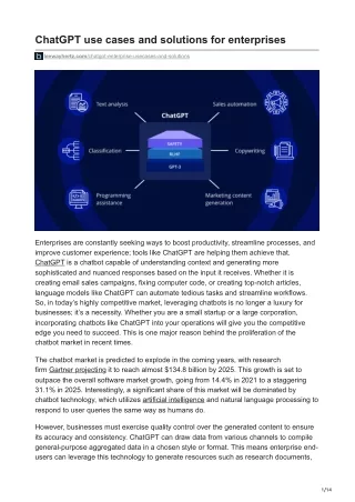 chatgpt use cases and solutions for enterprises