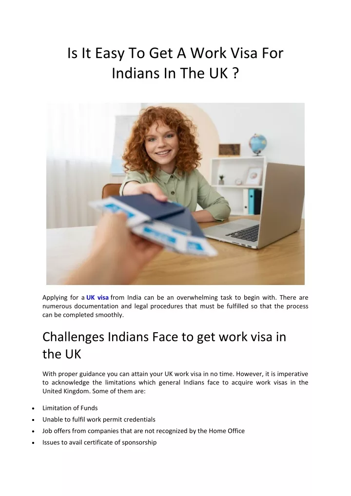 is it easy to get a work visa for indians