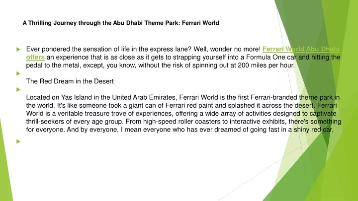 a thrilling journey through the abu dhabi theme park ferrari world