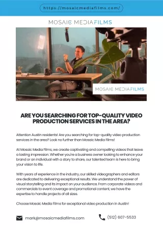 Are you searching for top-quality video production services in the area?