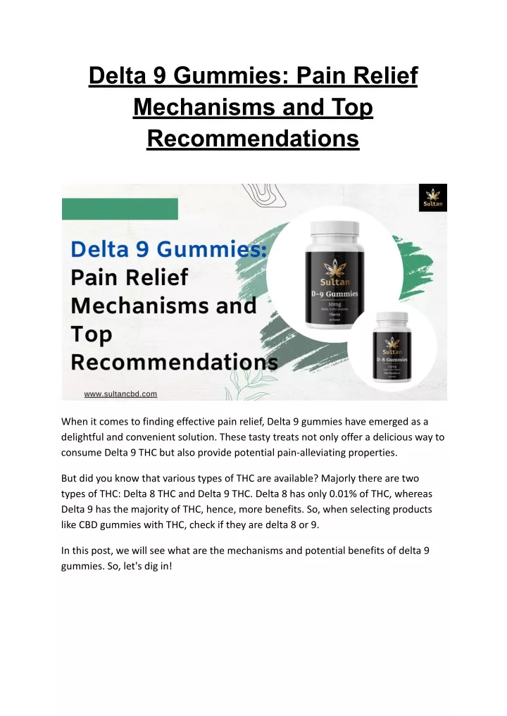 delta 9 gummies pain relief mechanisms