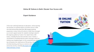 Online ib courses