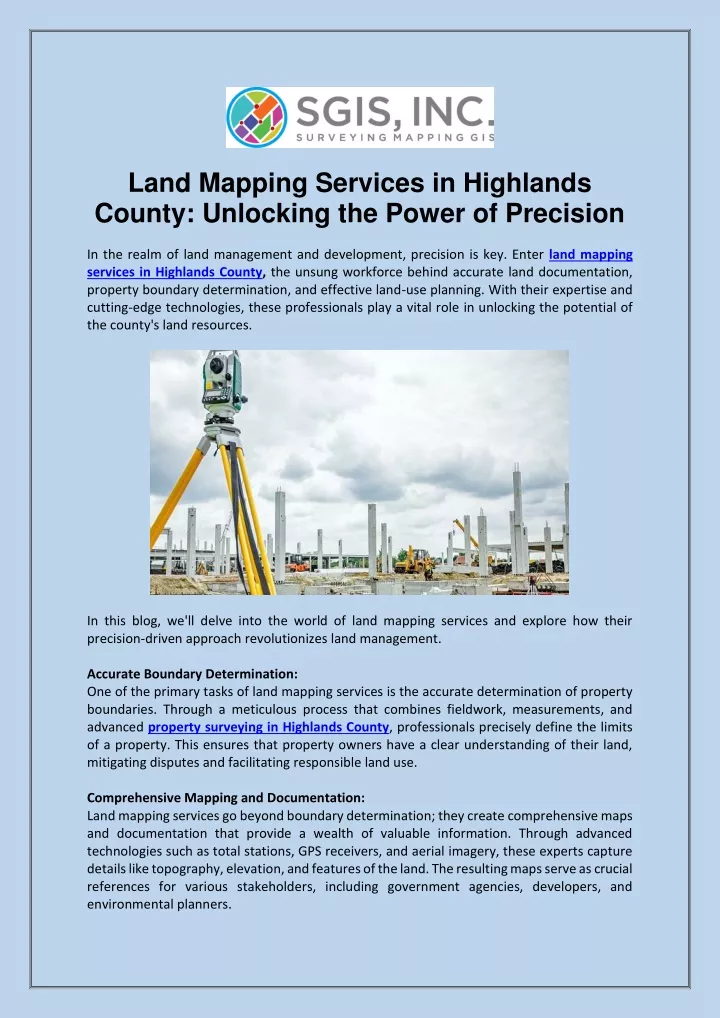 land mapping services in highlands county