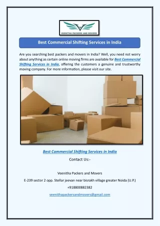 best commercial shifting services in india