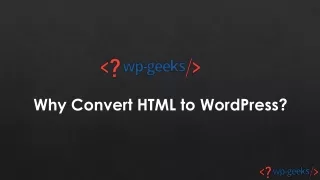 Converting HTML to WordPress