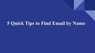 5 Quick Tips to Find Email by Name