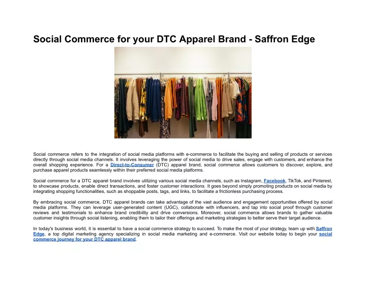 social commerce for your dtc apparel brand