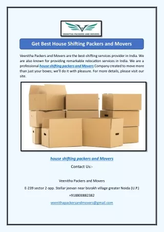 Get Best House Shifting Packers and Movers