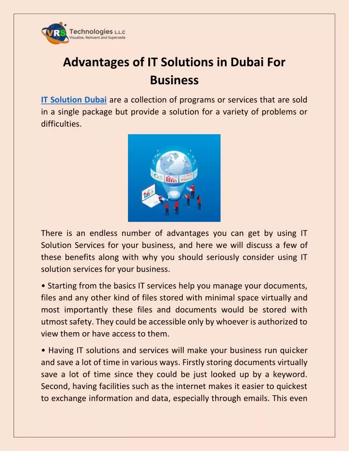 advantages of it solutions in dubai for business