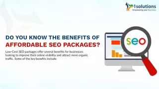 Do you know the Benefits of Affordable SEO Packages ppt