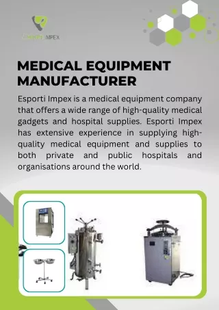 Medical Equipment Manufacturer in Chandigarh | Esporti Impex
