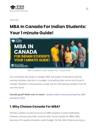 MBA in canada