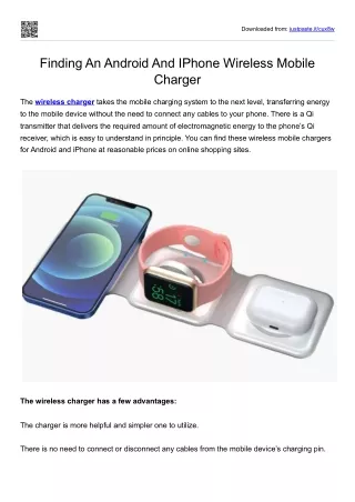 Finding An Android And IPhone Wireless Mobile Charger