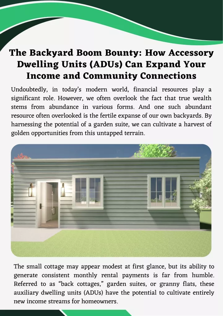 the backyard boom bounty how accessory dwelling