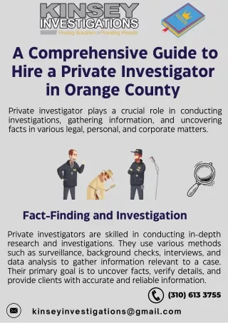 The Best Private Investigator in  Orange County | Kinsey Investigations