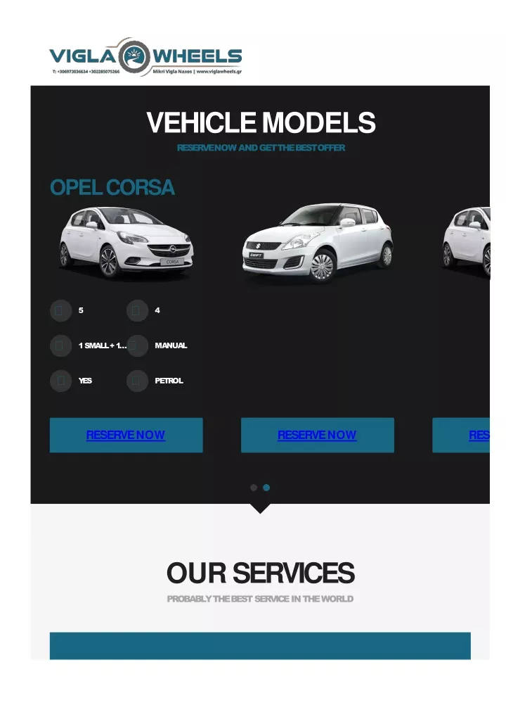 vehicle models reserve now and get the best offer