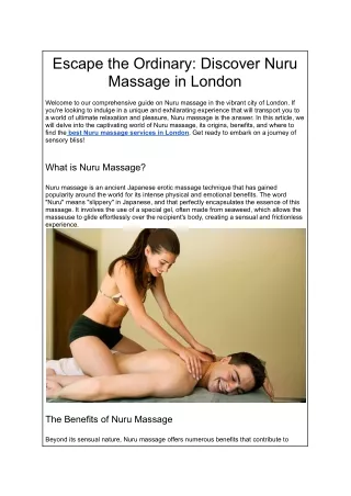 Escape the Ordinary_ Discover Nuru Massage in London