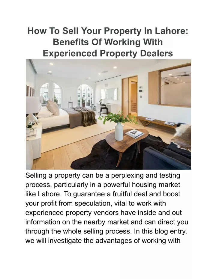 how to sell your property in lahore benefits