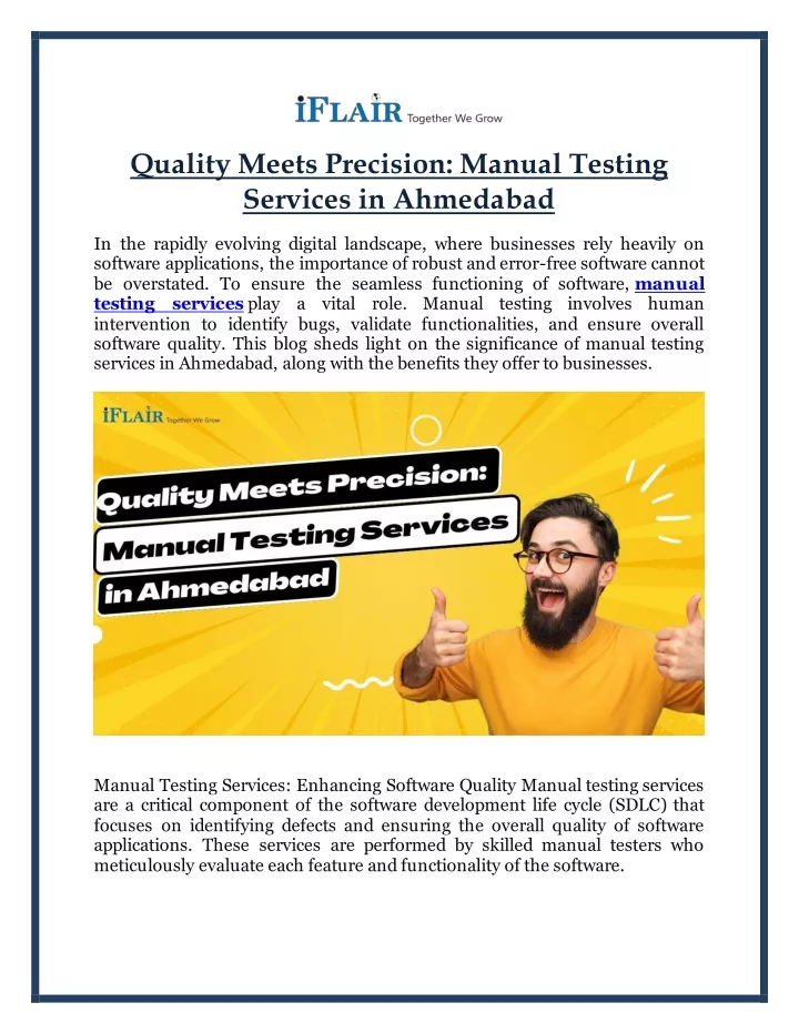 quality meets precision manual testing services