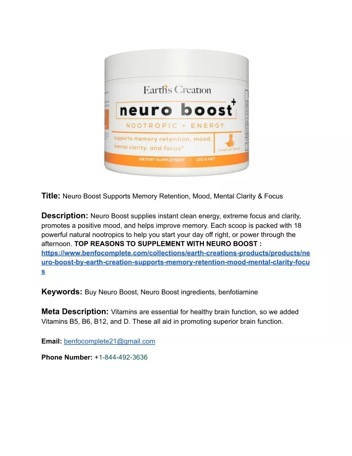 title neuro boost supports memory retention mood