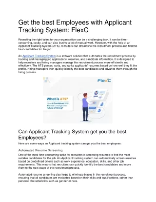 Get the best Employees with Applicant Tracking System