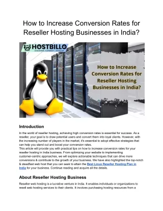 How to Increase Conversion Rates for Reseller Hosting Businesses in India_