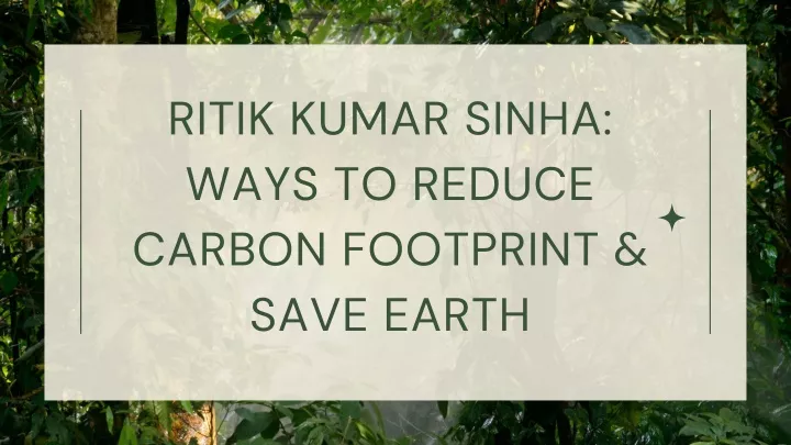 ritik kumar sinha ways to reduce carbon footprint