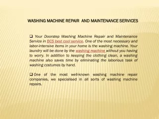 BCS SEO_Washing machine repair and service