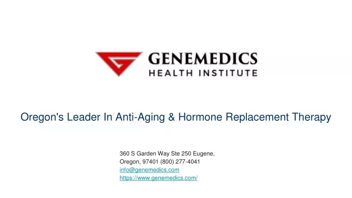 oregon s leader in anti aging hormone replacement therapy