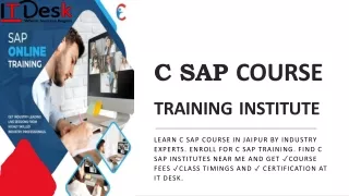 C Sap Course Training in Jaipur