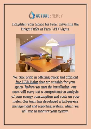 Enlighten Your Space for Free