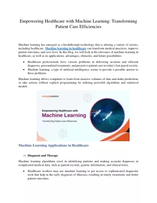 empowering healthcare with machine learning