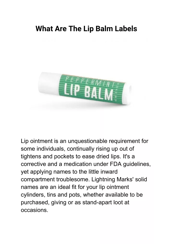 what are the lip balm labels