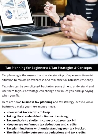 Tax Planning for Beginners: 6 Tax Strategies & Concepts