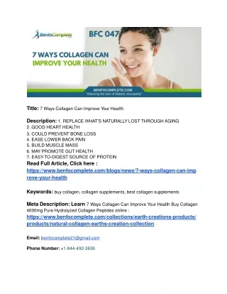 title 7 ways collagen can improve your health