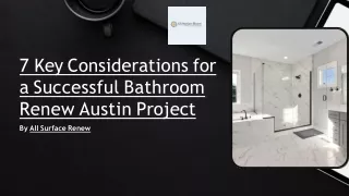 7 Key Considerations for a Successful Bathroom Renew Austin Project
