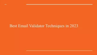 Best Email Validator Techniques in 2023
