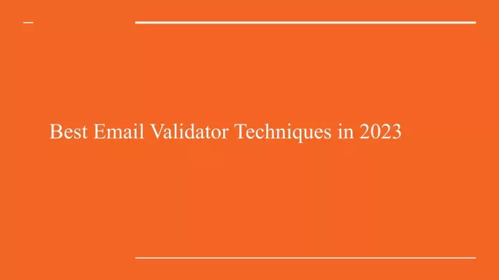 best email validator techniques in 2023