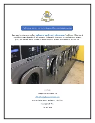 Professional Laundry and Ironing Services Sunnydazelaundromat.com