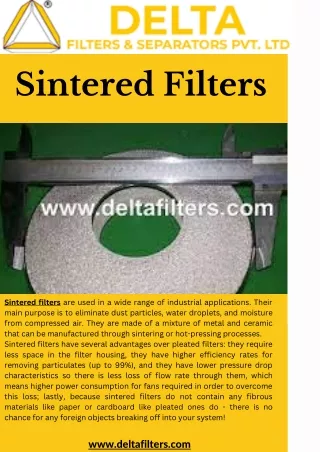 Sintered filters